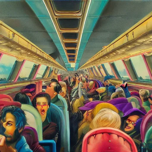 Image similar to sign that says 1 0 0, text 1 0 0, lisa frank, glorious, bedazzled, spectacled, amazing, unreal render, bokeh, studio lighting, ultradetailed, detailed and realistic painting of a giant warship plane, dieselpunk, historical photo of commuters in train to new york 1 8 9 0, everybody is looking at smartphones