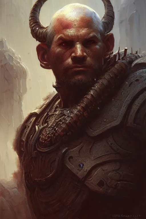 Prompt: a game art portrait of a handsome muscular male berserker by Marc Simonetti, Greg Rutkowski and Wayne Barlowe, hyperrealism, very detailed, Vray, Rembrandt lighting, artstation, Deviantart, fantasy art, rpg portrait