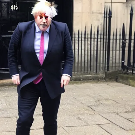 Image similar to Boris Johnson wears a latex catsuit, photo, instagram