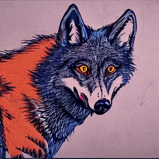 Prompt: portrait of retarded wolf, retard, rabies propaganda style, vivid colors, detailed