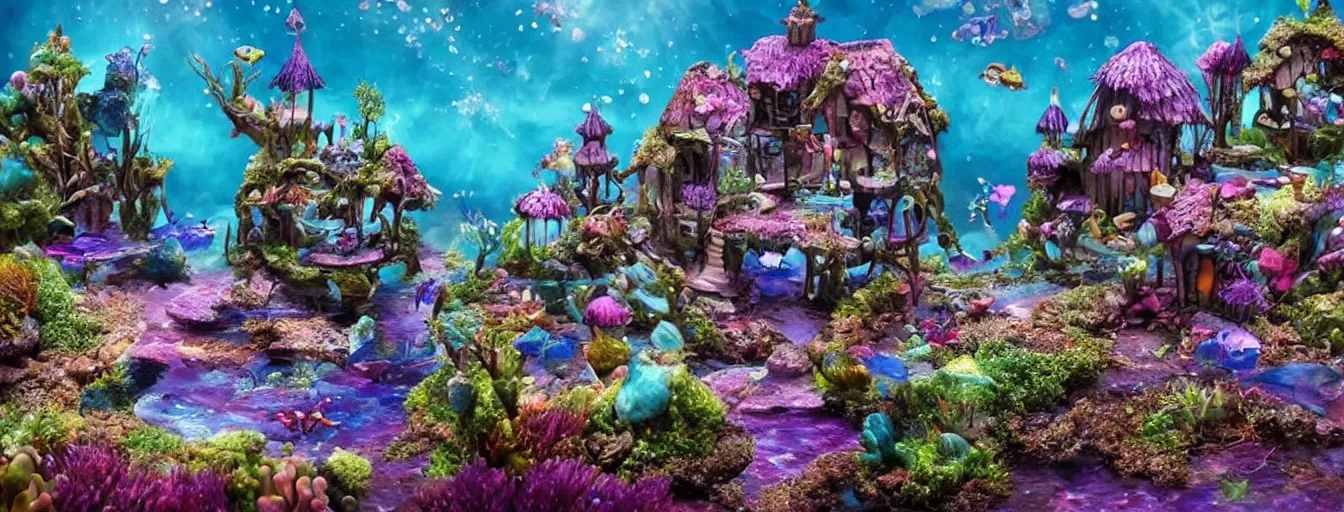 Image similar to Underwater fairy village