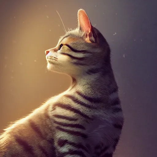 Image similar to a cat , dramatic lighting, cinematic, establishing shot, extremely high detail, foto realistic, cinematic lighting, post processed, concept art, high details, cinematic, 8k resolution, beautiful detailed, photorealistic, digital painting, artstation, concept art, smooth, sharp focus, artstation trending, octane render, unreal engine