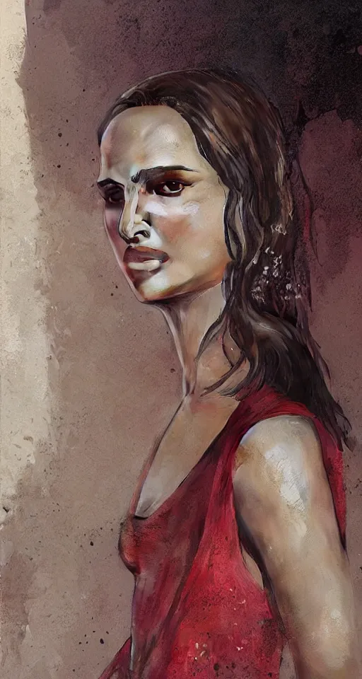 Image similar to Natalie Portman in marrakech Next to the pool, portrait,digital art,ultra realistic,ultra detailed,art by greg rutkowski