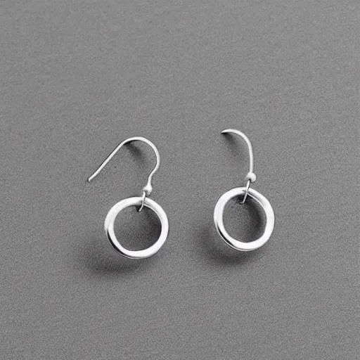 Image similar to “minimalistic beautiful surprising unusual abstract earring design”