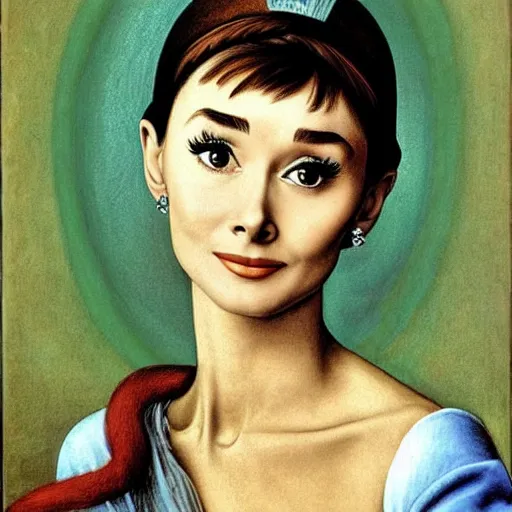 Prompt: audrey hepburn art by giovanni bellini