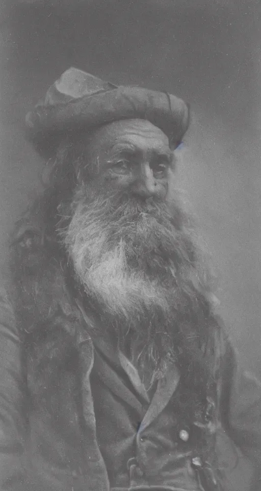 Prompt: a Palladiotype photograph of a grizzled old sea captain