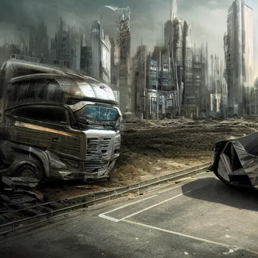 Image similar to A dystopian future, hyper realistic, HD, HQ, photo realistic