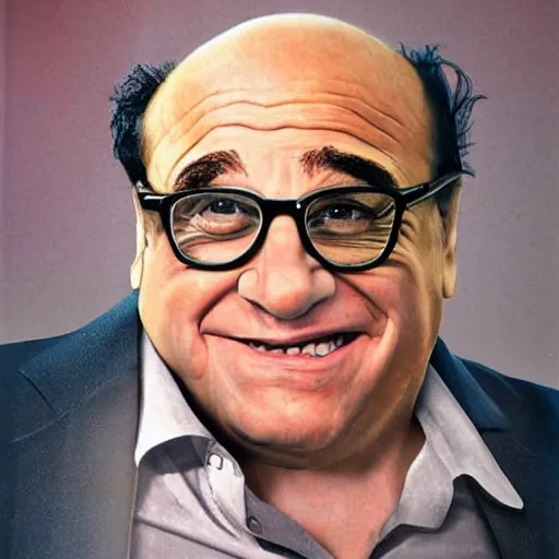 Image similar to 9 foot tall danny devito, realistic photograph