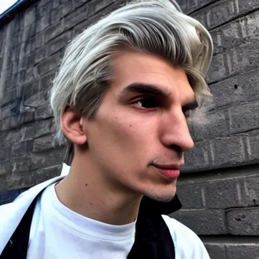 Image similar to a photo of xqc smoking a cigarrette