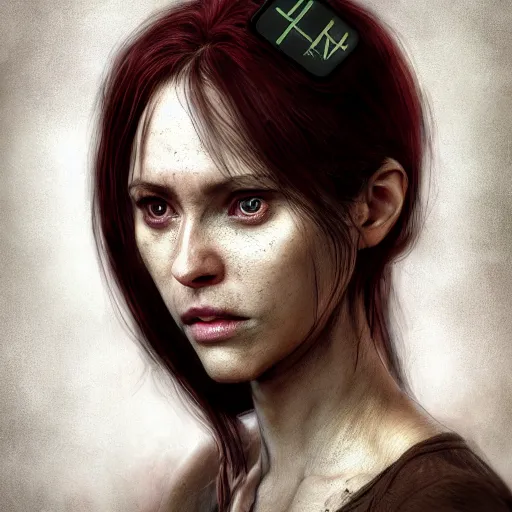 Prompt: I've had a rough day, healthcare worker, nurse, perfect eyes, full body shot, portrait, sad, tired, fantasy, beautiful face, medieval, vivid colors, elegant, concept art, sharp focus, digital art, Hyper-realistic, 4K, Unreal Engine, Highly Detailed, HD, Dramatic Lighting by Brom, trending on Artstation