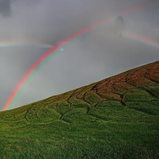 Prompt: rainbow worm tunnels in the earth, Surrealism