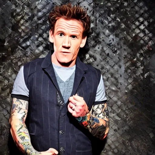 Prompt: gordan ramsay as the lead singer in the smiths