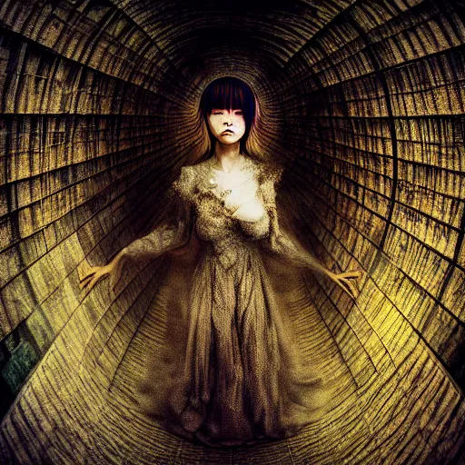 Prompt: descending into madness by julian - faylona, tanaka suguru, itsuko azuma, kinuko y. craft, remedios varo, dreamy, mysterious, hyper detailed