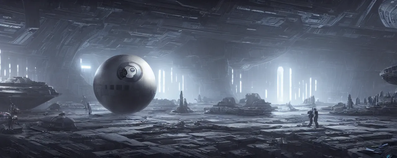 Image similar to star wars death star, 8 k uhd, unreal engine, octane render in the artstyle of finnian macmanus, john park and greg rutkowski