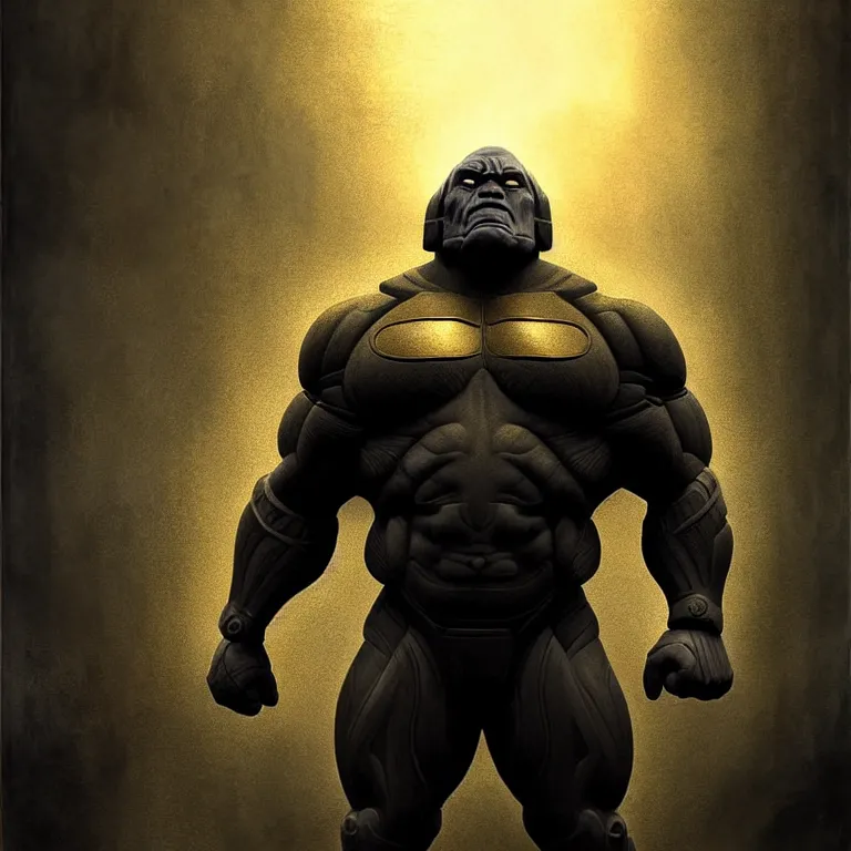 Image similar to epic professional digital art of darkseid, faint golden moody atmospheric lighting, painted, intricate, detailed, detailed, foreboding, by leesha hannigan, wayne haag, reyna rochin, ignacio fernandez rios, mark ryden, iris van herpen,, epic, stunning, gorgeous, much wow, cinematic, masterpiece.