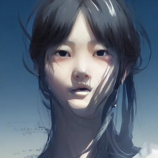 Prompt: full body portrait of a korean schoolgirl with long hair and bangs, her arms are splitting into roots, dramatic lighting, illustration by Greg rutkowski, yoji shinkawa, 4k, digital art, concept art, trending on artstation