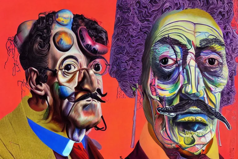 Image similar to portrait of a uncanny painter by Chor Boogie and Salvador Dali collaboration