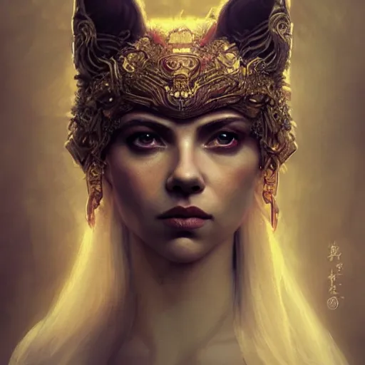 Prompt: a Photorealistic dramatic fantasy render of a beautiful mix scarlett johansson, kate beckinsale and cara delevingne wearing a beautiful intricately detailed Japanese Fox Kitsune mask and clasical Japanese Kimono by WLOP,Artgerm,Greg Rutkowski,Alphonse Mucha, Beautiful dynamic dramatic dark moody lighting,shadows,cinematic atmosphere,Artstation,concept design art,Octane render,8K