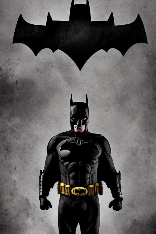 Prompt: Batman movie poster, dark, atmospheric, grungy, cinematic
