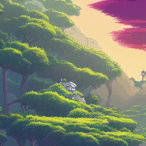 Image similar to landscape of the eternal rest, in the style of studio ghibli, award - winning, 4 k