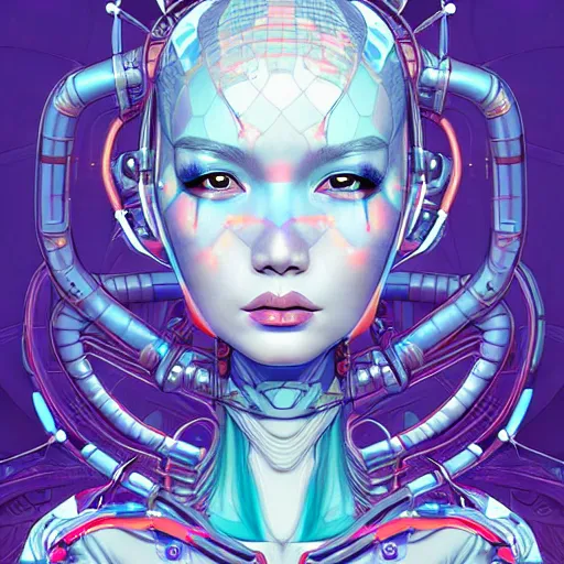 Image similar to cybernetic alien princess, extremely detailed, sharp focus, portrait, smooth, digital illustration, by james jean, by rossdraws, frank franzzeta, sakimichan