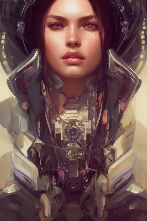 Image similar to ultra realistic illustration, closeup headshot portrait, hacknaut cyberpunk, sci - fi, fantasy, intricate, elegant, highly detailed, digital painting, artstation, concept art, smooth, sharp focus, illustration, art by artgerm and greg rutkowski and alphonse mucha