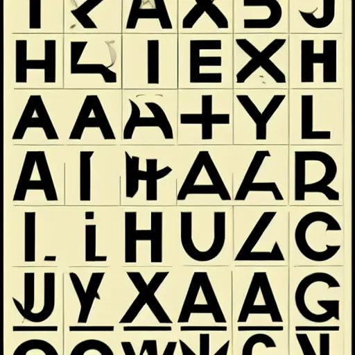 Image similar to the alphabet!! typography, high contrast, front and back, layers, helvetica, in the bauhaus style