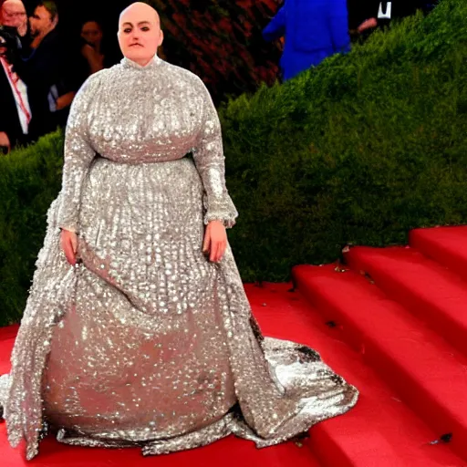 Prompt: photo of humpty dumpy at the met gala