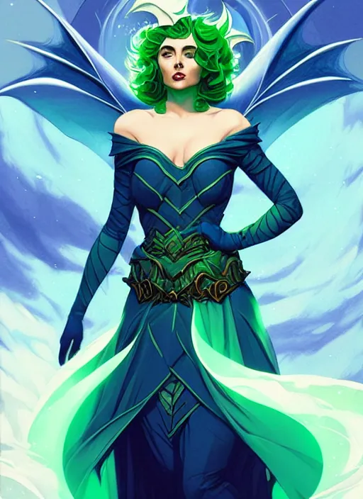 Image similar to style artgerm, joshua middleton, illustration, elizabeth taylor as a dragon priestess wearing green pelt light armor, blue hair, swirling water cosmos, fantasy, dnd, cinematic lighting