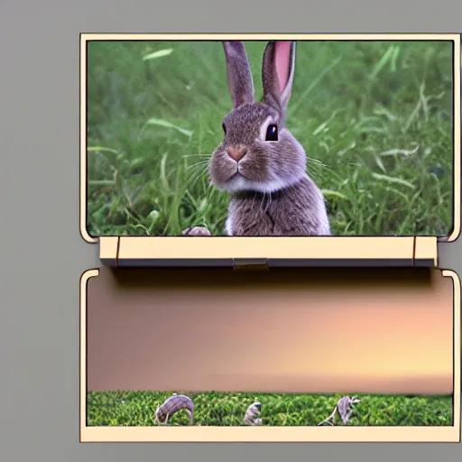 Image similar to a rabbit sitting then jumping up over a fence, film strip reel showing multiple frames