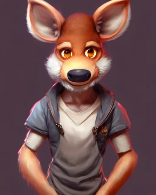 Prompt: character concept art of a cute young male anthropomorphic furry | | adorable muzzle, a fine snout, key visual, realistic shaded perfect face, fine details by stanley artgerm lau, wlop, rossdraws, james jean, andrei riabovitchev, marc simonetti, and sakimichan, trending on artstation