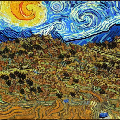 Image similar to nepal in van gogh style