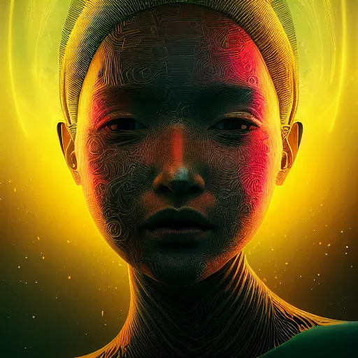 Image similar to hyperrealistic portrait of a woman monster astronaut, full body portrait, well lit, intricate abstract. cyberpunk, intricate artwork, by Tooth Wu, wlop, beeple. octane render,in the style of Jin Kagetsu, James Jean and wlop, highly detailed, sharp focus, intricate concept art, digital painting, ambient lighting, 4k, artstation