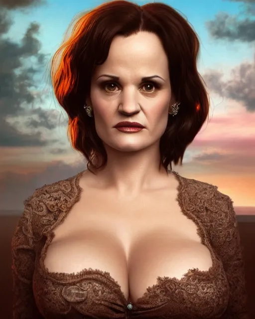 Prompt: highly detailed picture of carla gugino by mark ryden, hyperrealistic 3 d render, octane render, dynamic lighting