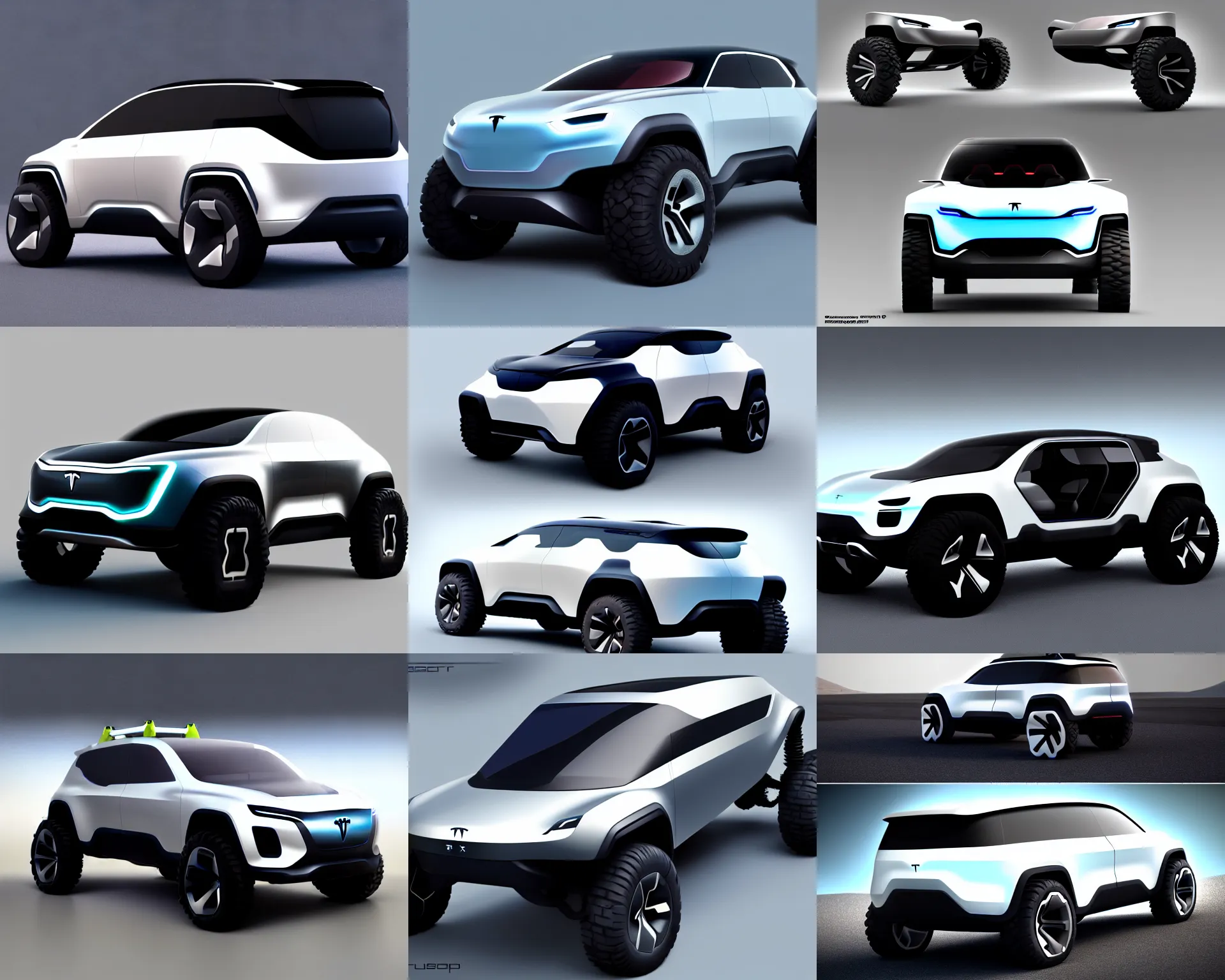 Image similar to clean strong tough simple future electric exploration vehicle jeep concept suv, peugot onyx concept, tesla cybertruck concept, : : octane render, trending on artstation, unreal engine, industrial design, digital rendering, vehicle illustration, concept art, sci - fi, spaceship, halo warthog, car design, auto and design magazine, car sketch, : :