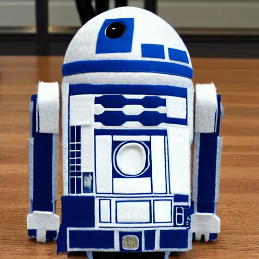 Image similar to r 2 d 2, felt