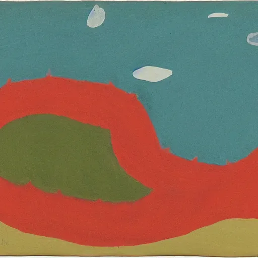 Prompt: dragon by etel adnan