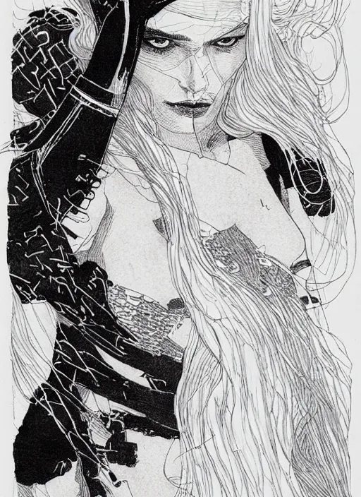 Prompt: thor by kaethe butcher and moebius, details