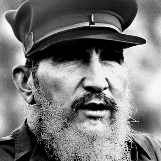 Prompt: award - winning promotional close - up photograph of fidel castro ( ( ( wearing a tight gymnastics!!!!!! swimsuit!!!!!! ) ) ), olympics, 8 k, 4 k, high quality, hyperdetailed