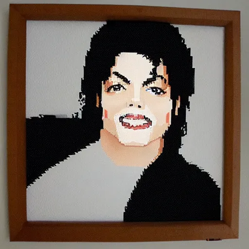 Prompt: a portrait of Micheal Jackson in pixel art