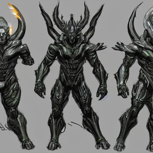 Prompt: concept art of the Prometheans from Halo