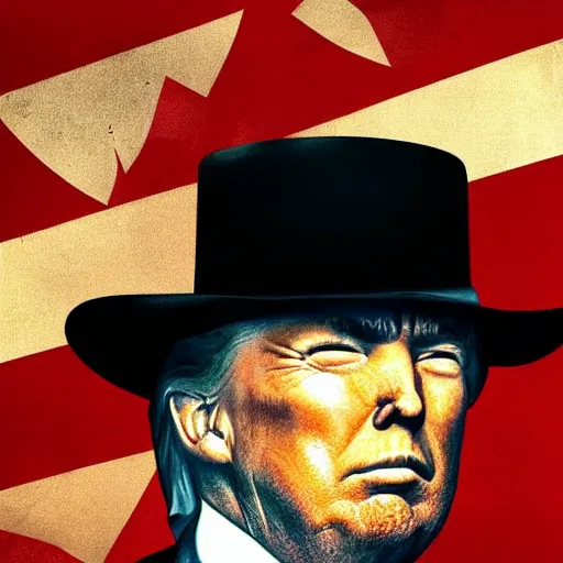 Image similar to an 1 8 0 0 s photo of donald trump playing the role of clint eastwood, squinting at high noon, in the style of a clint eastwood movie, the good, the bad and the ugly, distinguished, clint eastwood, vibe, glory days, mount rushmore, stern, resolve, formal, justice, american flag, independence, patriotism, symmetry, centered, balance