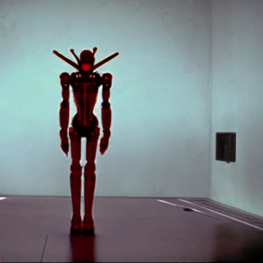 Prompt: movie still of robot evangelion, cinematic composition, cinematic light, criterion collection, by wes craven