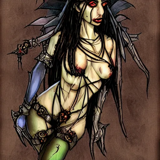 Prompt: planescape art style Succubus