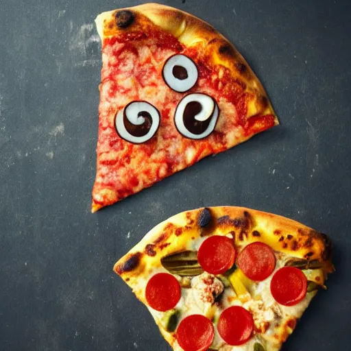 Prompt: pizza in the shape of a butterfly