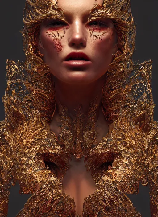 Image similar to sculpture made of flame, portrait, female, future, torch, fire, harper's bazaar, vogue, fashion magazine, intricate, concept art, close up, ornate, luxury, elite, elegant, trending on artstation, by ruan jia, by Kenneth Willardt, by ross tran, by WLOP, by Andrei Riabovitchev,