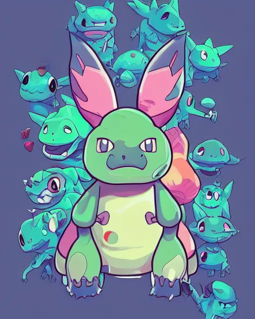 Image similar to lofi BioPunk Pokemon Bulbasaur portrait Pixar style by Tristan Eaton Artgerm