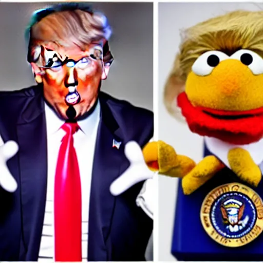 Image similar to Donald Trump as a muppet