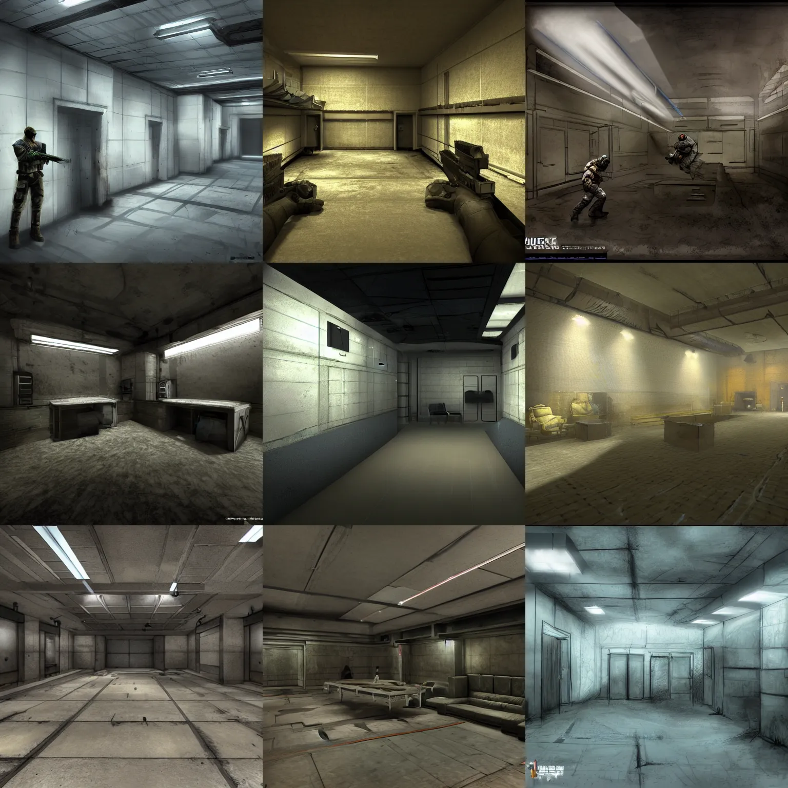 Prompt: counterstrike backrooms, concept art, dramatic lighting, graphic art, volumetric lighting, sharp focus, detailled