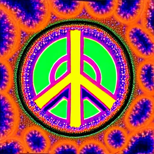 Prompt: psychedelic peace sign